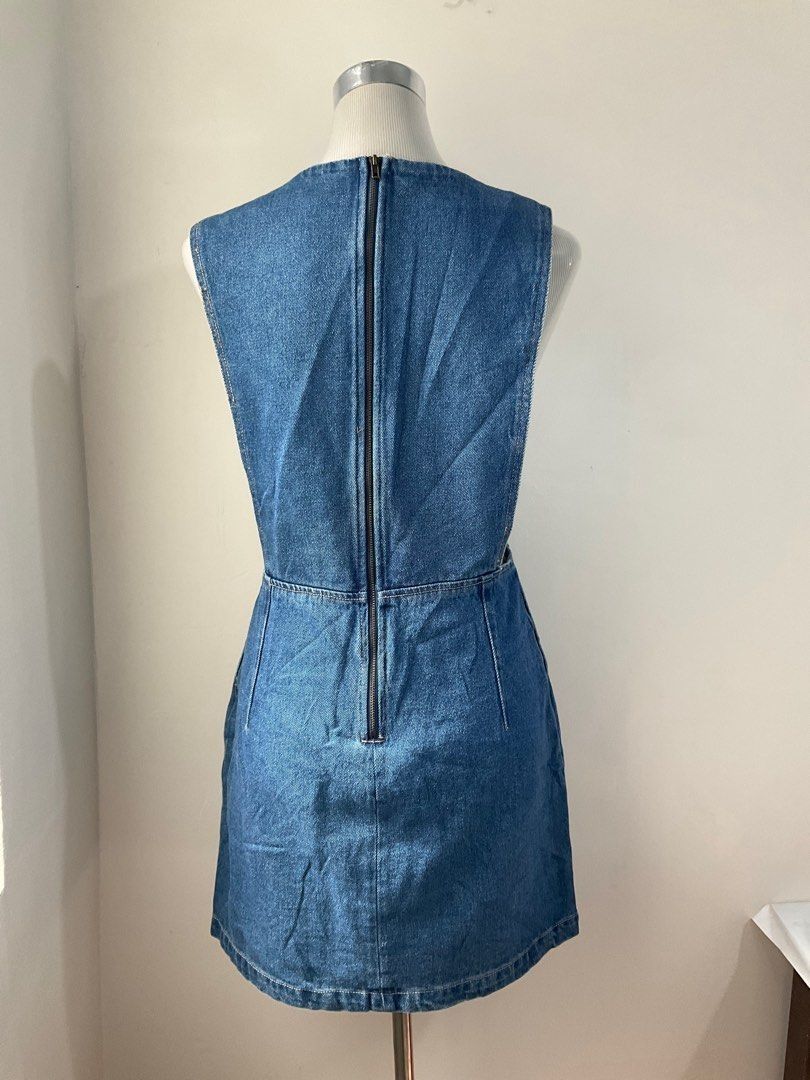 SALE Zara pinafore dress with contrasting tweed ZARA tweed