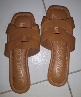 Sam edelman tan brown slides flats sandals