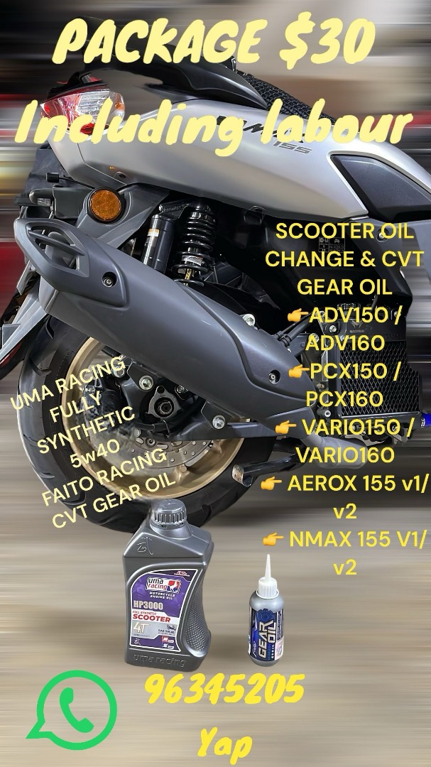 SCOOTER OIL CHANGE AND CVT GEAROIL FAITO / UMA SCOOTER 5W40 FULLY