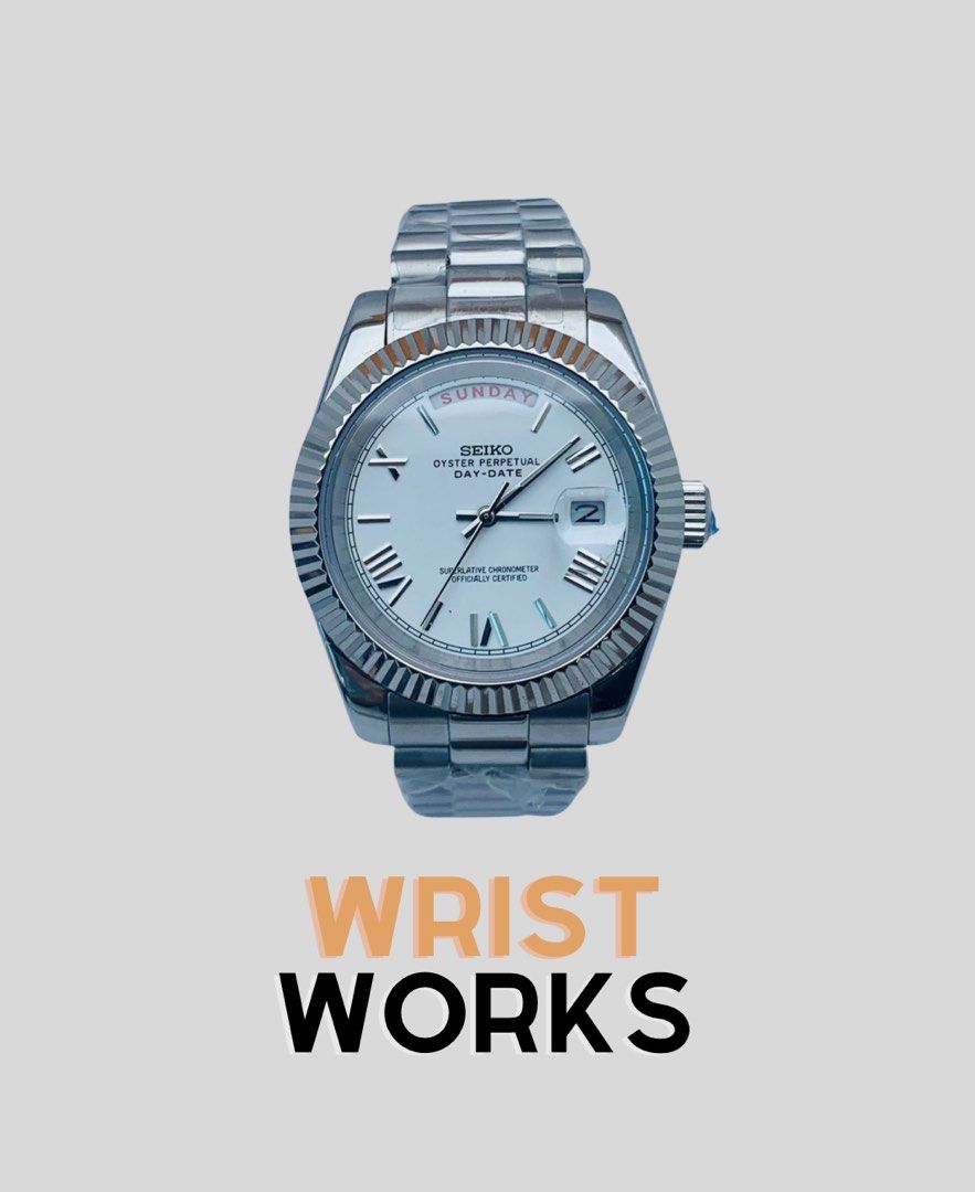 Seiko day date silver store