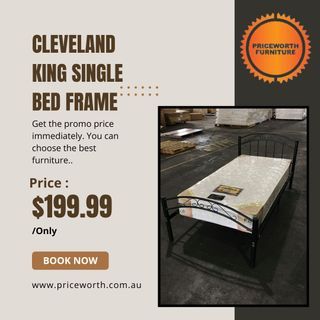 SPECIAL SALE!!!CLEVELAND KING SINGLE BED FRAME - BLACK