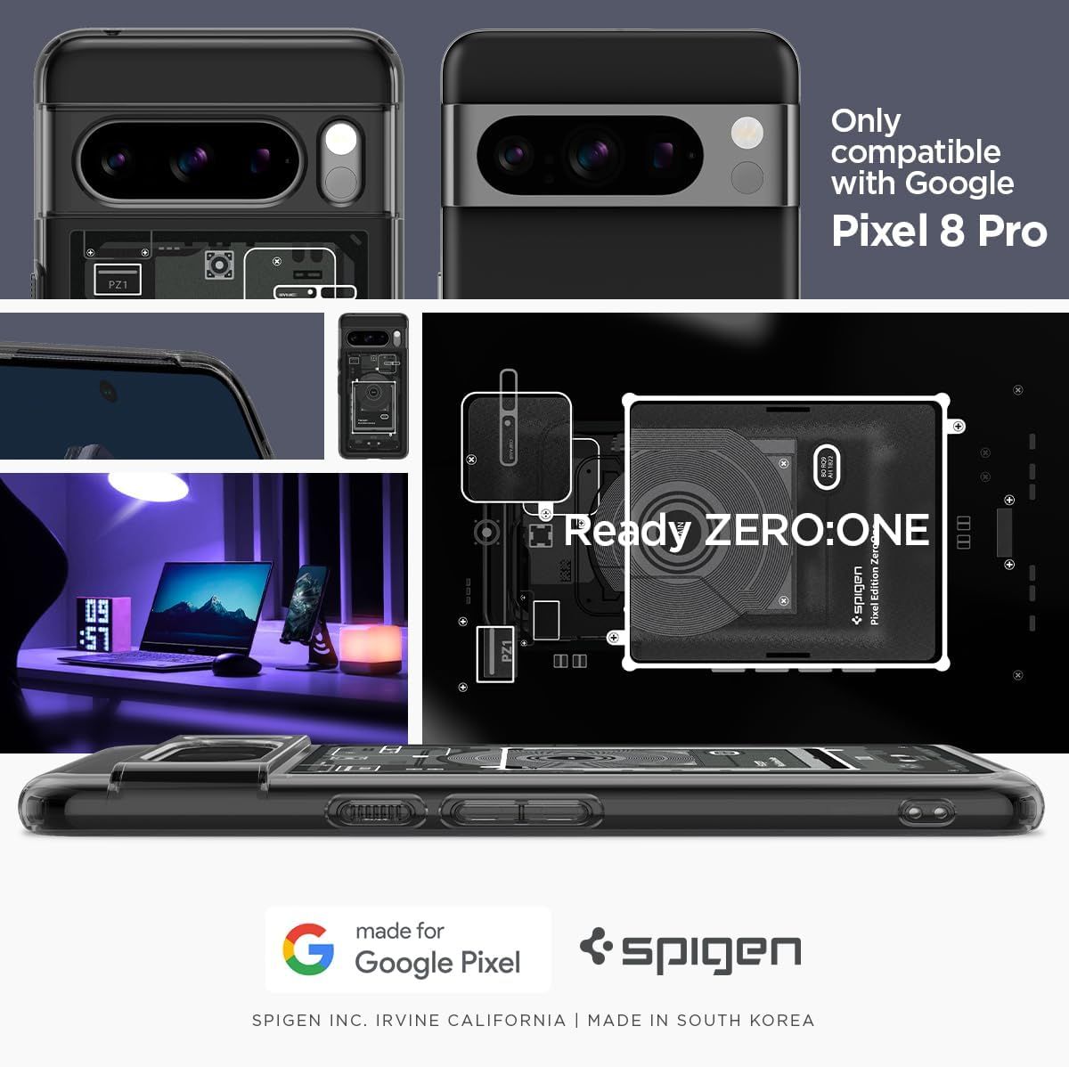 Spigen Ultra Hybrid MagFit Case Clear/Black Google Pixel 8 Pro