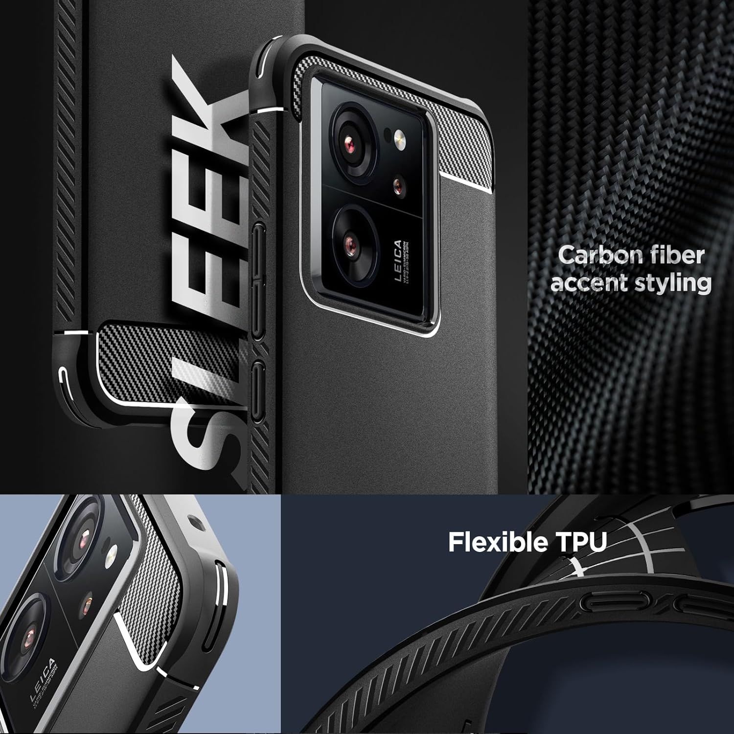 For Xiaomi 13T / 13T Pro Case, Black Gel Phone Cover & Screen