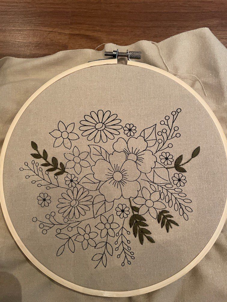 Stamped outlet embroidery kits