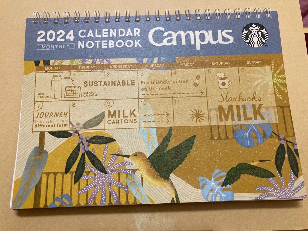 STARBUCKS x Campus 2024 Calendar Notebook, Hobbies & Toys, Stationery