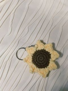 Sunflower Crochet Keychain