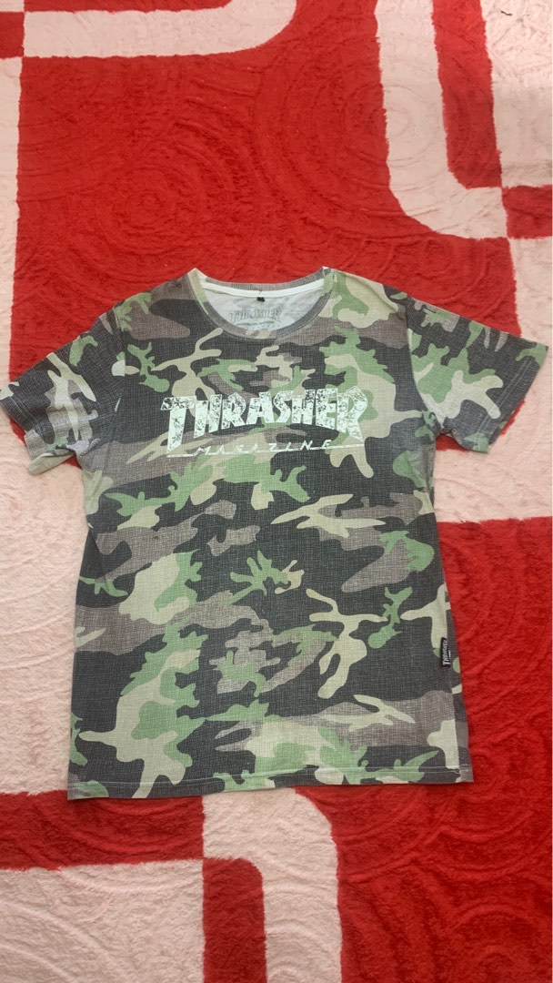Thrasher Magazine Camo Shirt Men s Fashion Tops Sets Tshirts