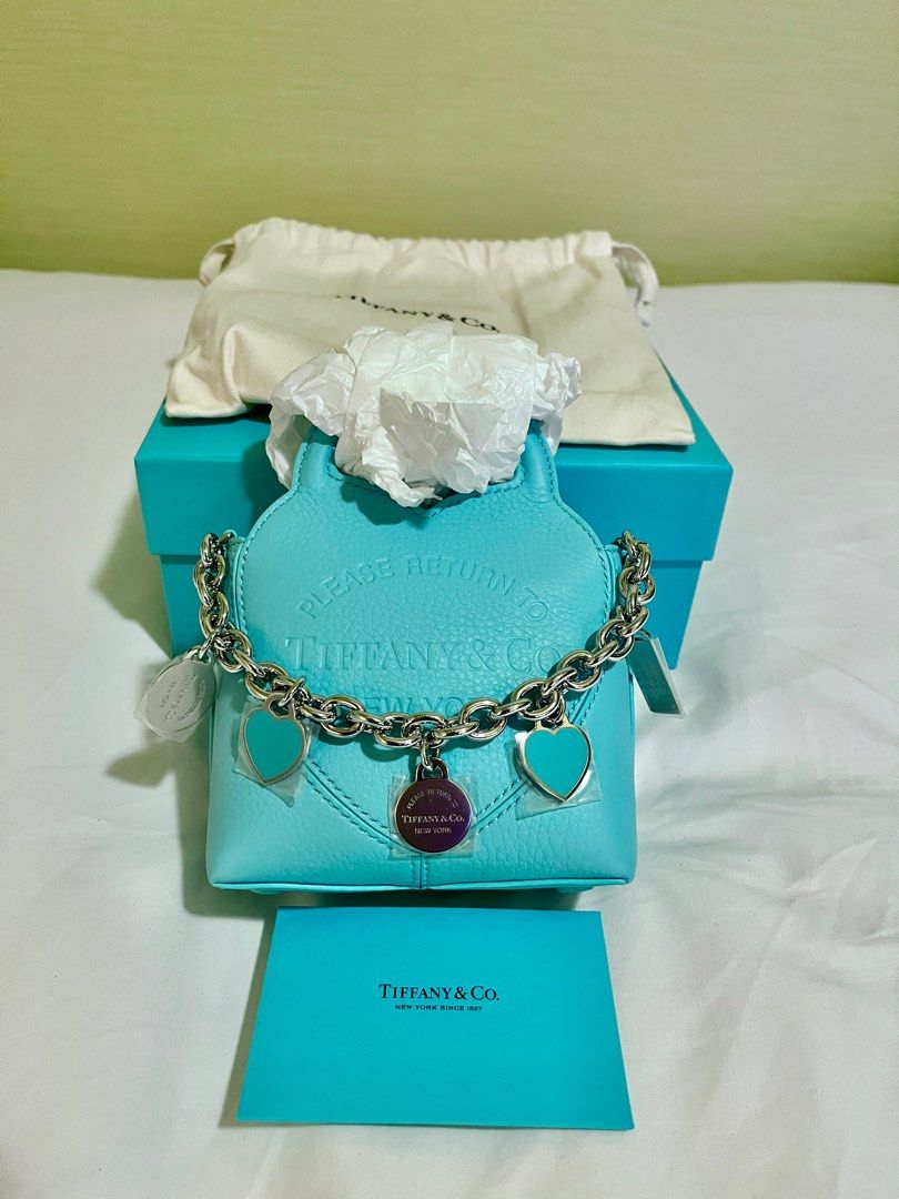 Tiffany and co exclusive Japan Micro Tote Bag in Blue Leather