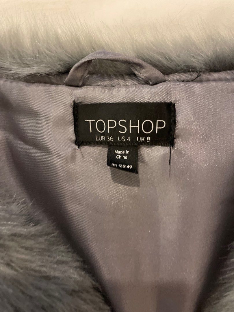 Grey fur gilet topshop on sale