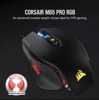 used corsair gaming mouse m65 pro sabre rgb no box all buttons good & working