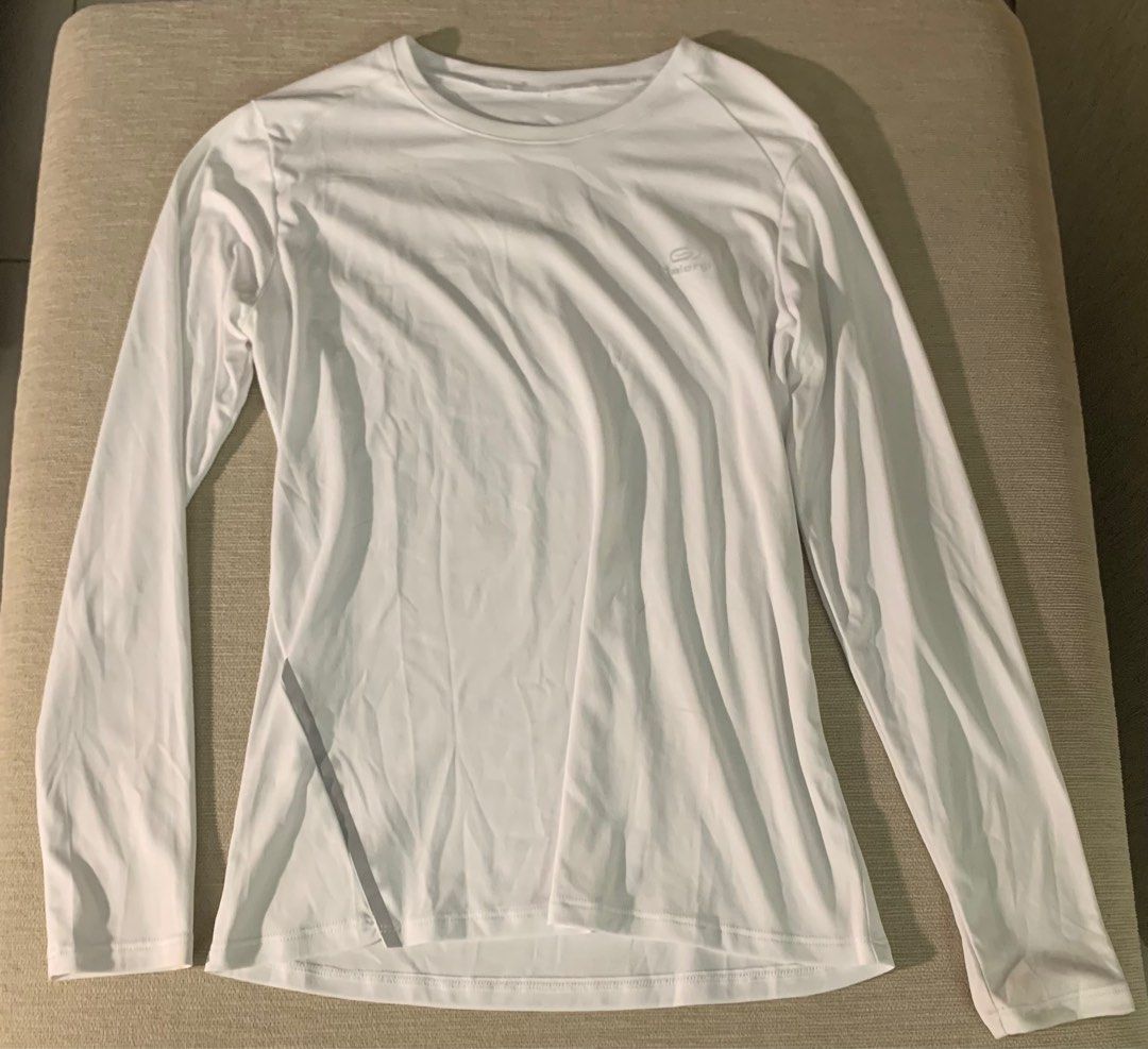 White long sleeve sports top sale
