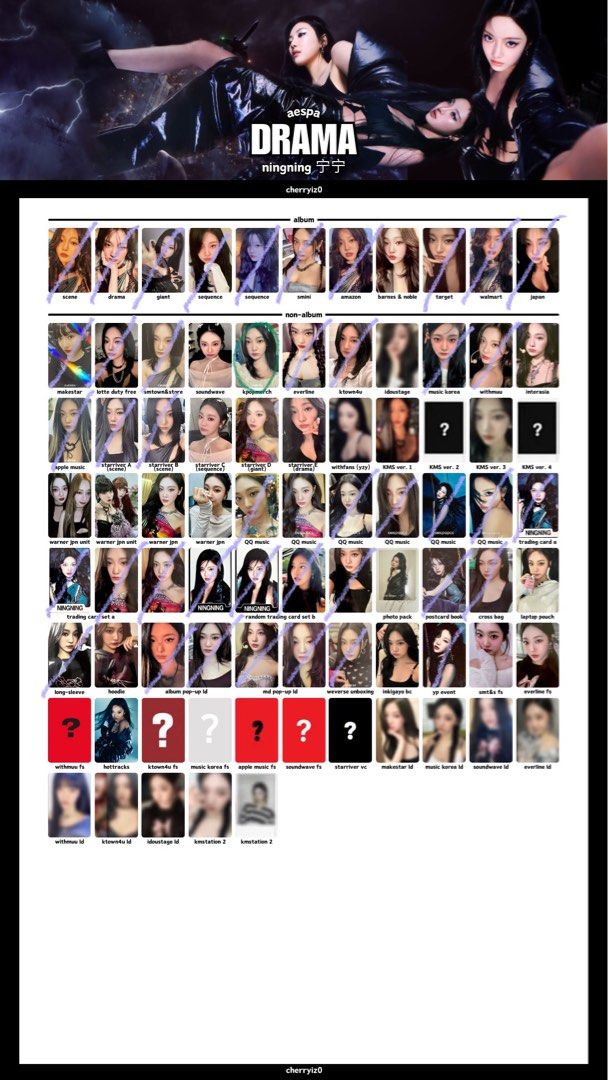 wts/wtt aespa ningning kpopmerch drama pob karina giselle winter