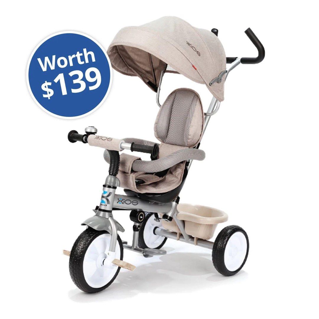 Yaya Zester XIOS T300 Plus Tricycle in Melan Oatmeal Babies