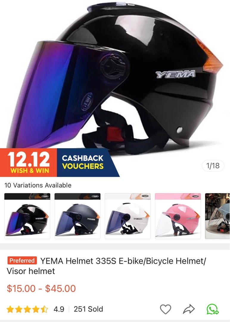 Yema helmet visor 2025