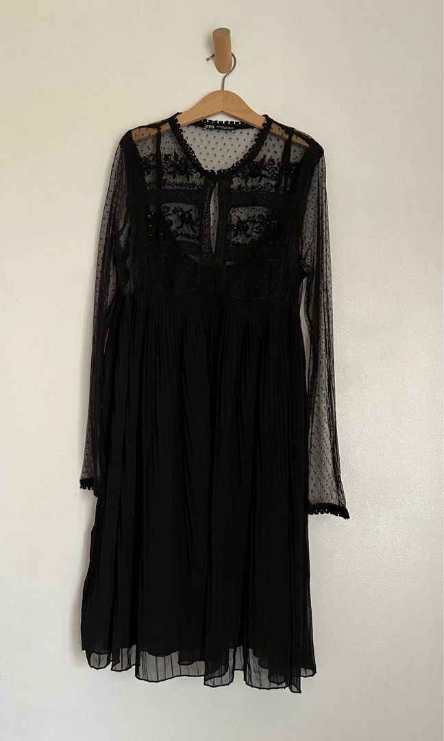 Zara black mesh dress Women s Fashion Dresses Sets Dresses on