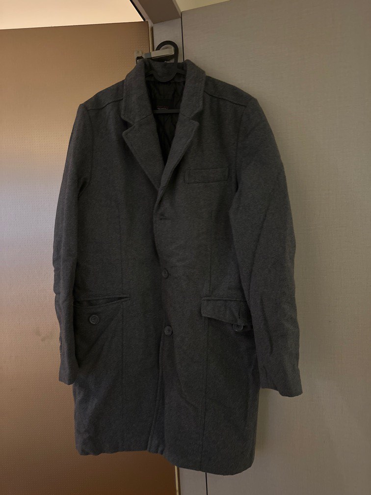 Mens grey coat new arrivals zara
