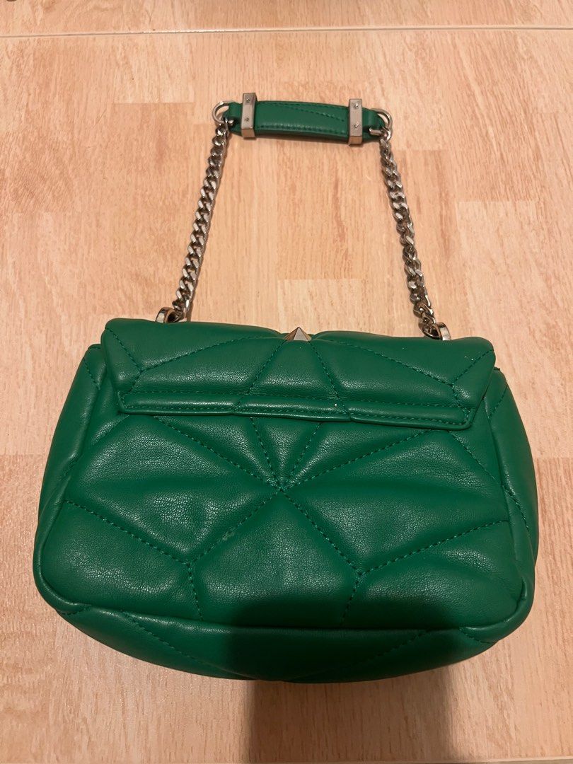 ZARA Faux Fur Pouch Mini Zip Bag Makeup Bag Coin Purse Small Clutch Green |  eBay