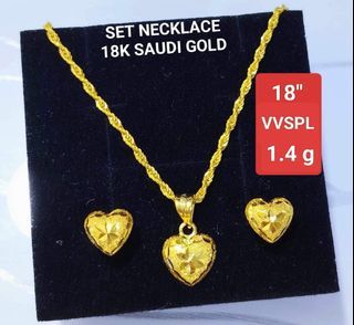 18k gold set earrings+necklace