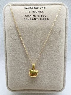 18K Saudi Gold Hello Kitty Necklace
