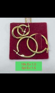 18K Saudi Gold Loop Earrings