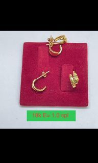 18K Saudi Gold Snake Earrings