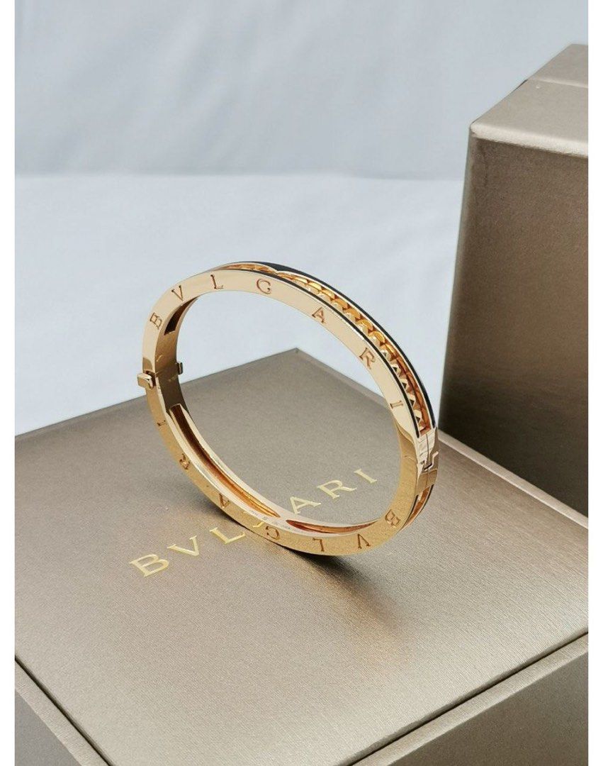 2022 BVLGARI B.ZERO1 18K ROSE GOLD BLACK CERAMIC BRACELET FULL