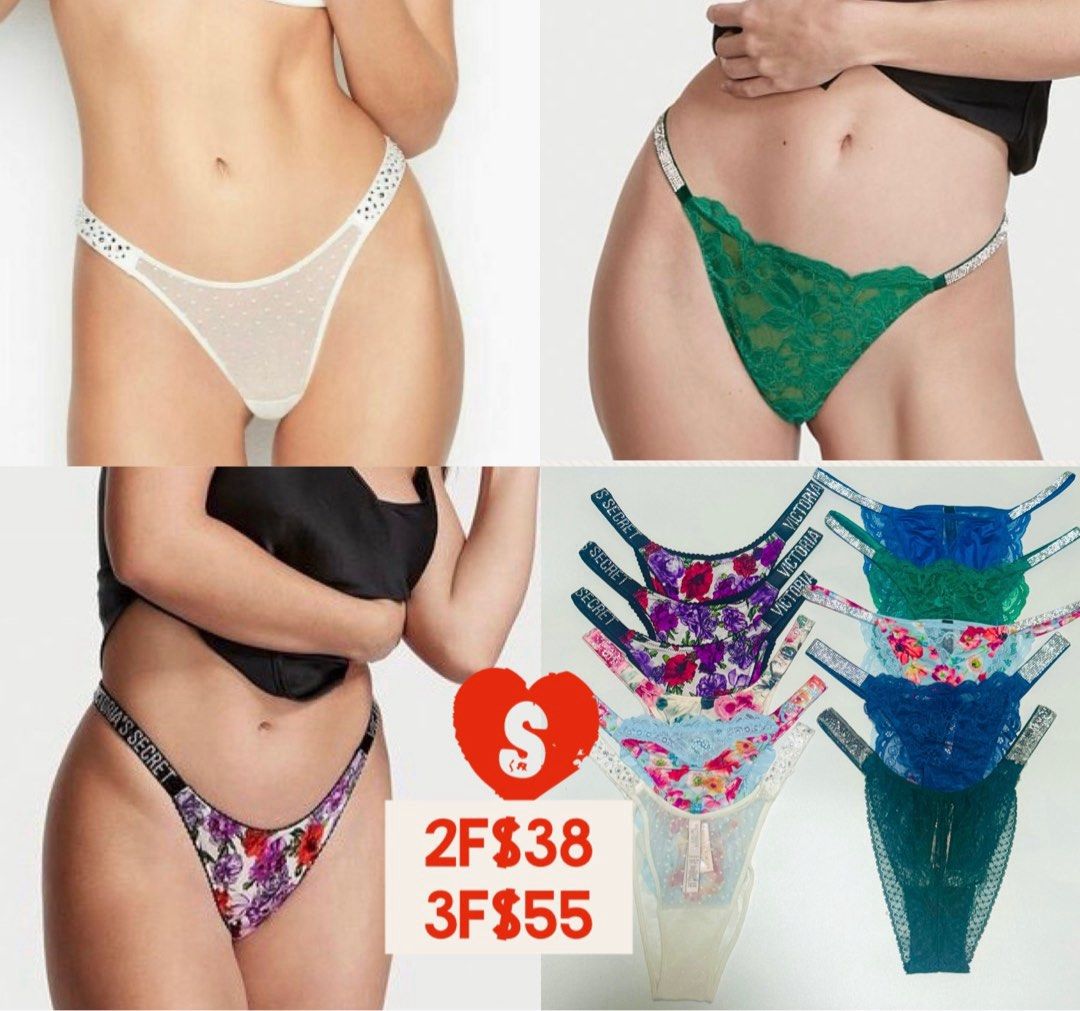 2F38: Victoria Secret Super Sexy Shine Strap Panty (S), Women's