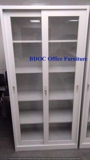 💕💕 4-Layer Adjustable Shelves,Glass sliding-door Cabinet / Office Furniture