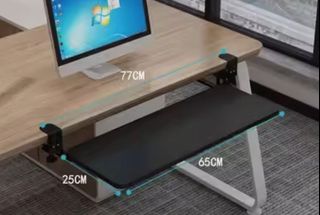 ⌨️ Keyboard Mouse Under Table Sliding Tray Clamp on Adjustable 65x25cm BLACK NEW 全新 鍵盤托架 黑 🖱️64176332905730110