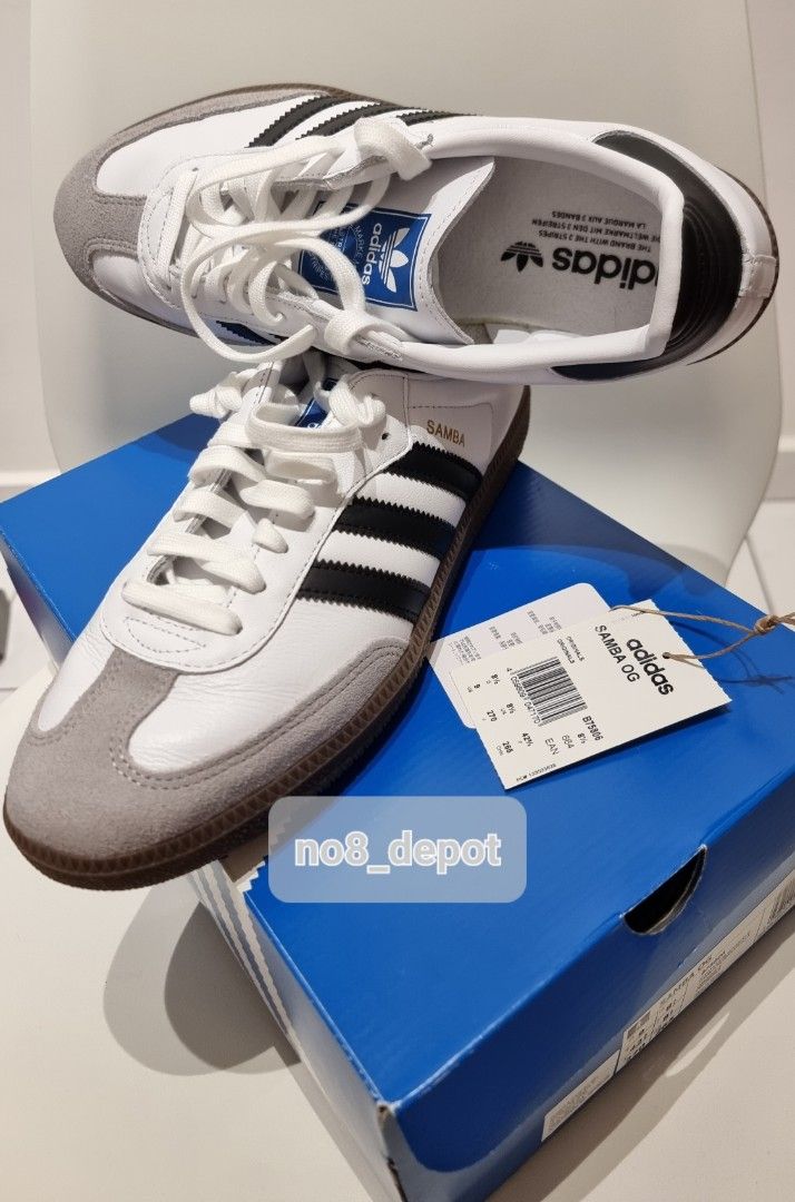 NEW Adidas Originals Samba White with Black Stripes MEN US9
