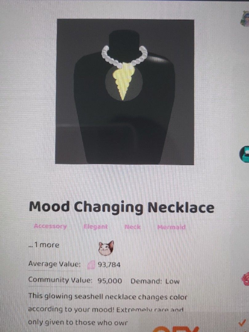 Selling mood changing necklace (mcn)!! ia : 350k : r/RoyaleHighTrading