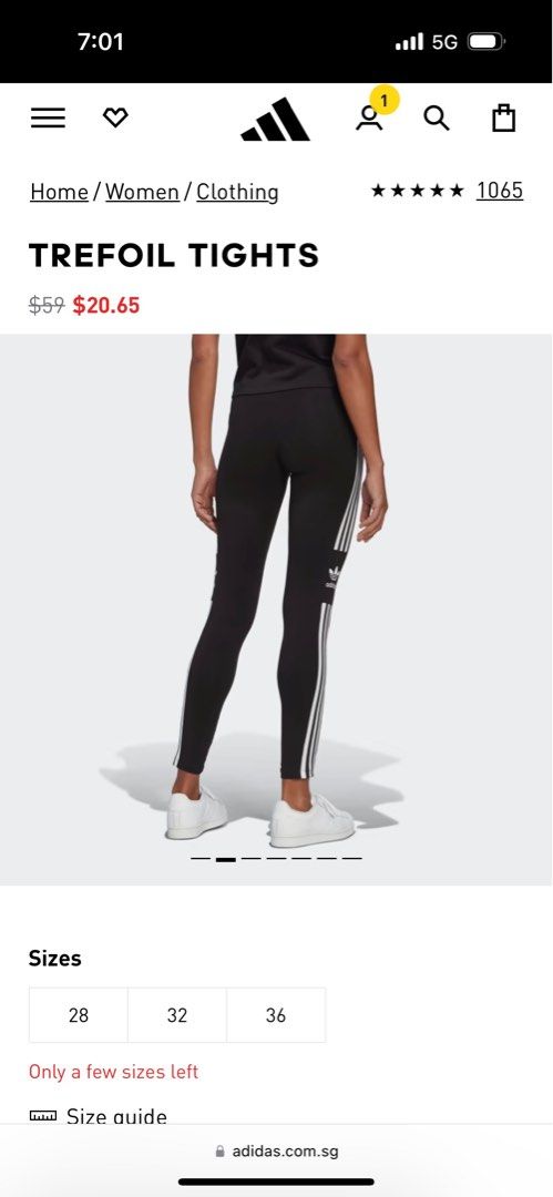 ADIDAS TREFOIL TIGHTS SZ 36