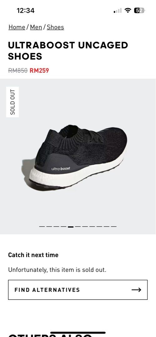 Ultra boost uncaged carbon top core black & grey