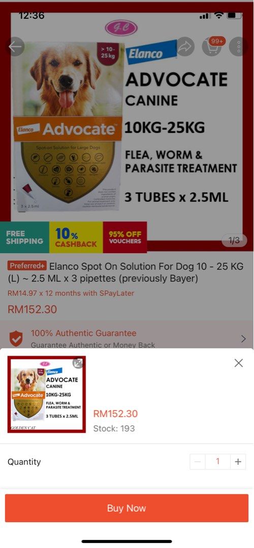 Advocate large dog discount