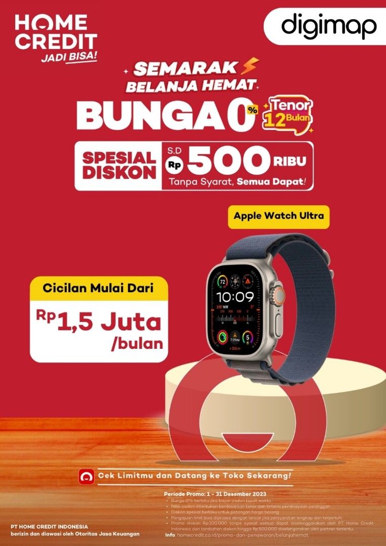 Apple Watch Ultra Ocean Band cicilan tanpa CC promo free 1x