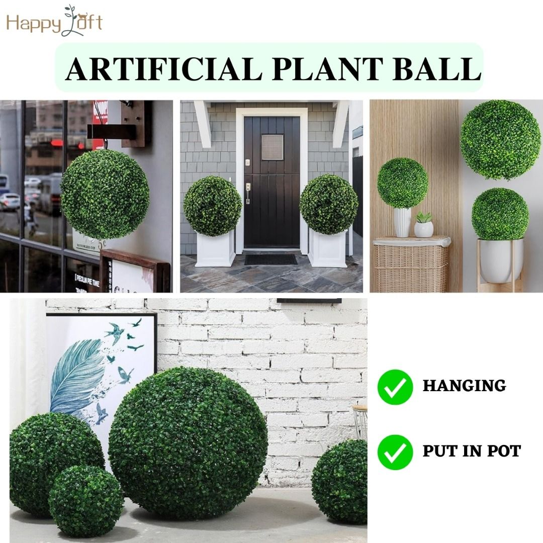 ARTIFICIAL PLANT BALL FLOWERS INDOOR OUTDOOR DECORATION TOPIARY GRAS