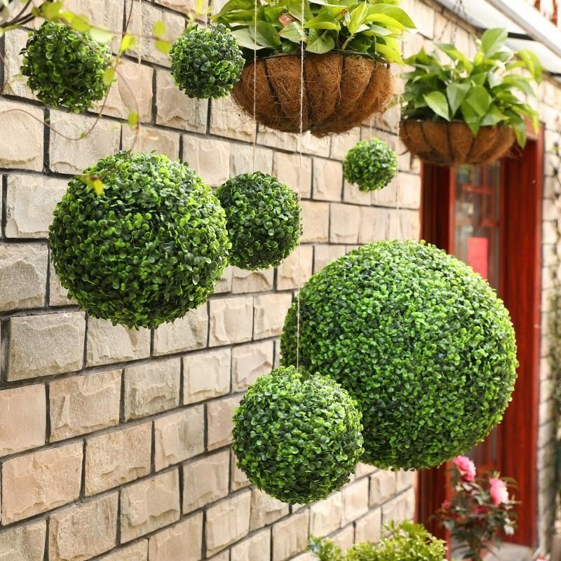 ARTIFICIAL PLANT BALL FLOWERS INDOOR OUTDOOR DECORATION TOPIARY GRAS