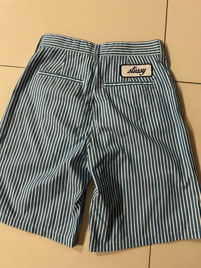 Stussy Doris Stripe Baggy Shorts - Blue