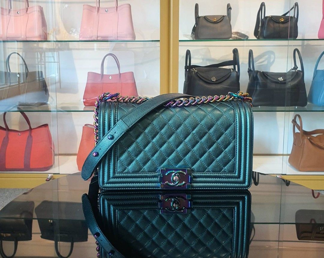 Iridescent clearance leather bag