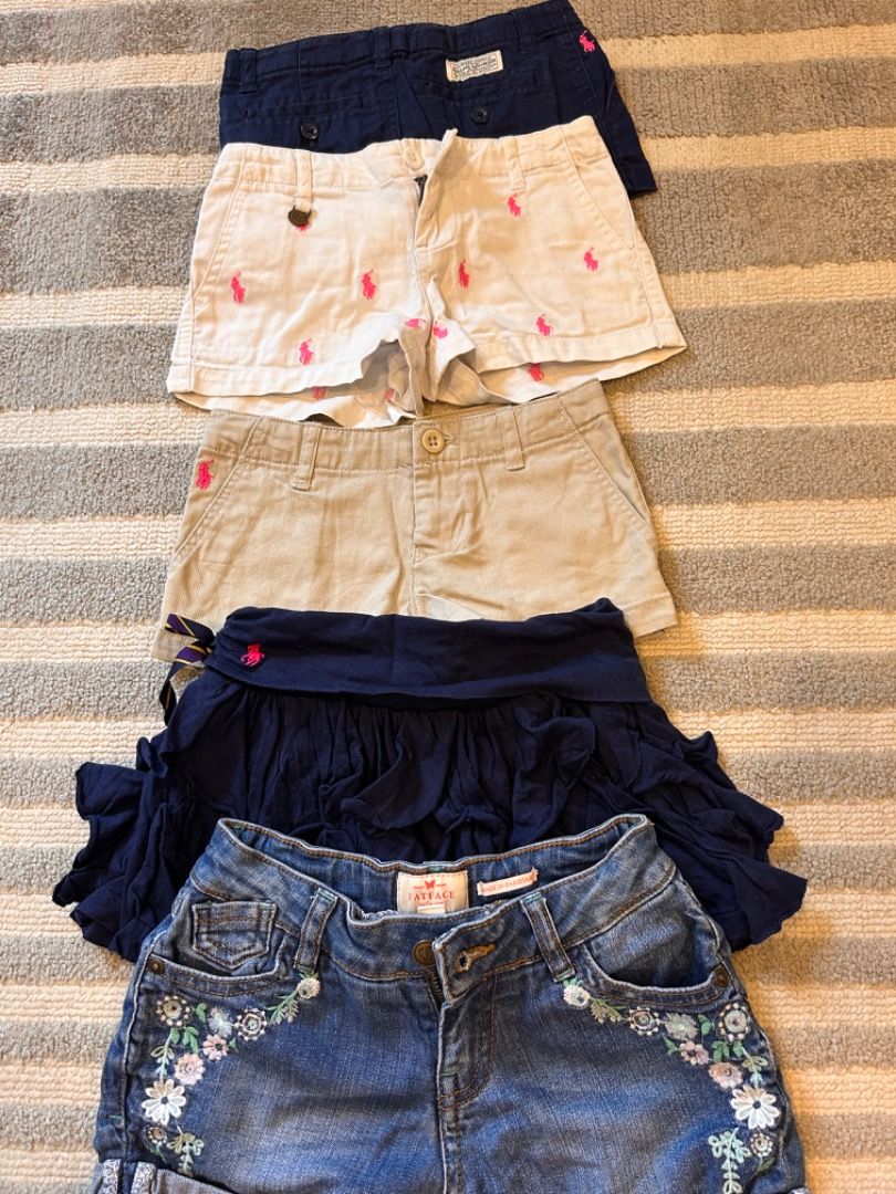 Authentic Ralph Lauren polo and fat face girls shorts and skirt