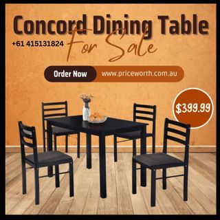 AVAILABLE!!! CONCORD BLACK 4 SEATER DINING SET- ORDER NOW!!