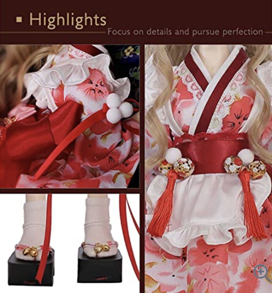 Ball Jointed Doll (Category: Figurines & Statues) located in Cabuyao City. Submitted by pcgatcha92318 (Listing ID 1229138854, Image 3). Description: 1/4 BJD, face-up, complete with wig and all accessories including shoes Size:Height:41cm/16.1 inch Head circumference: 18.8cm Neck circumference: 6.5CM Shoulder width: 9.0cm Arm length: 12cm Bust: 17cm Waist: 13cm Hips: 17.5cm Leg length: 21cm Foot width: 2.5cm Foot length: 5.5cm Eyeball: 12mm/14mm R