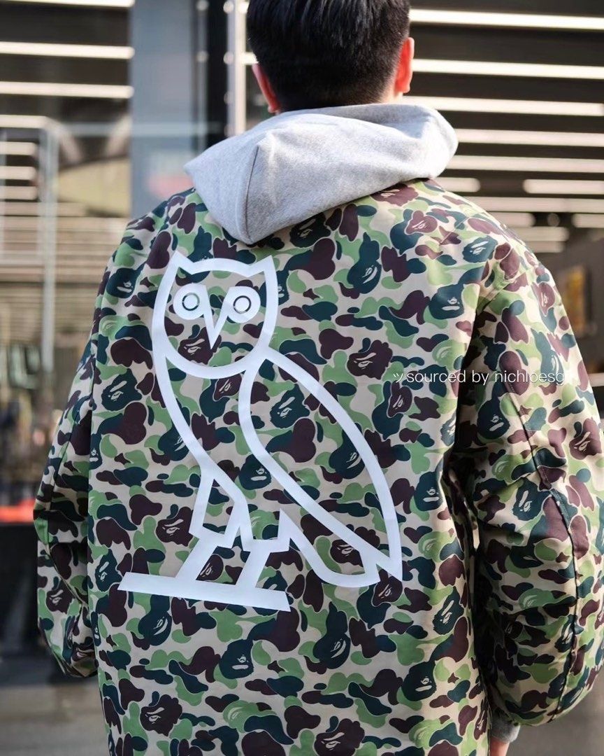 BAPE x OVO ABC Camo Coach Jacket Green