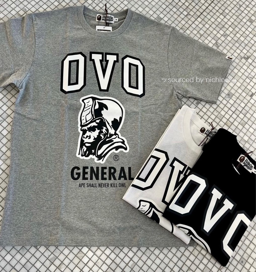 BAPE X OVO GENERAL TEE, Men's Fashion, Tops Sets, Tshirts Polo
