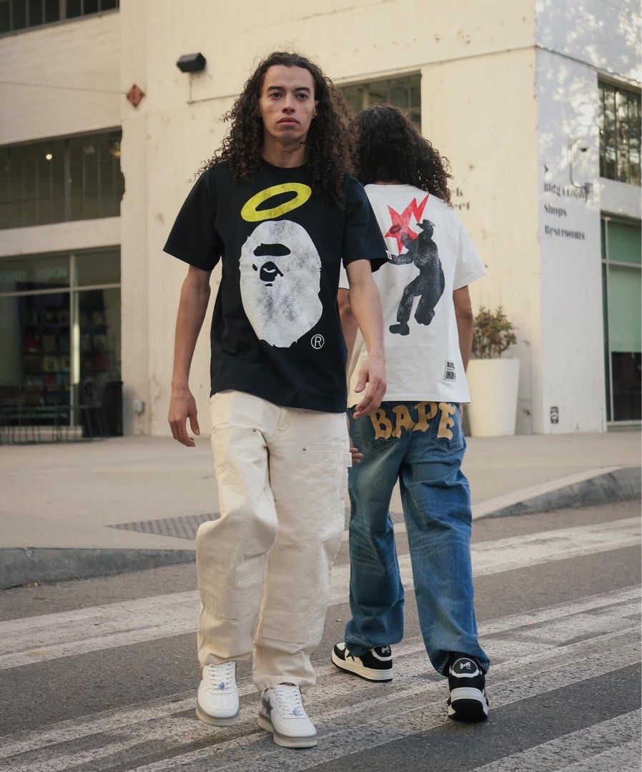 Shirt Bape Outfit Men A BATHING APE BASEBALL SHIRT MENS