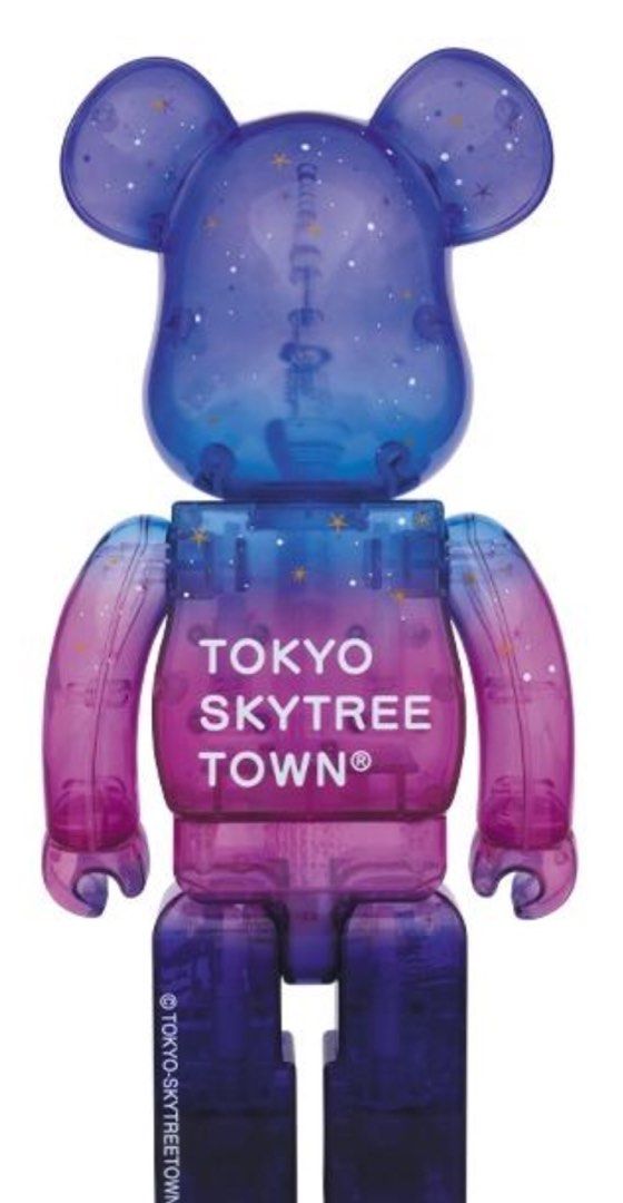 Bearbrick 100% Tokyo Skytree Town Night Version be@rbrick multi purple pink  bear brick. Rare