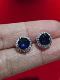 Blue Sapphire Stone Stud Earrings