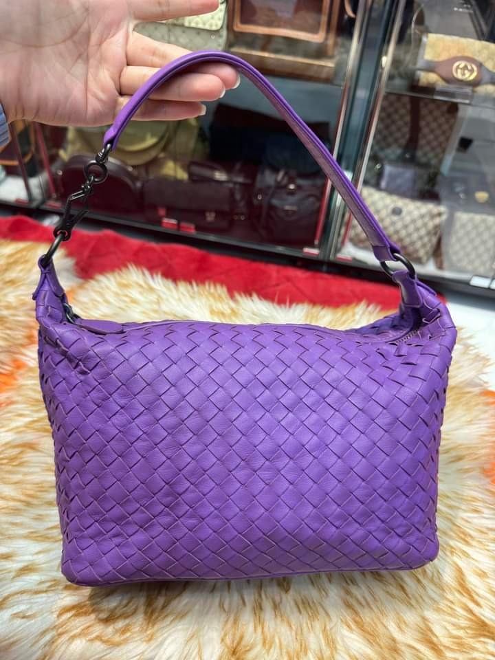 Bottega Veneta Pastel Purple Intrecciato Leather Ciambrino
