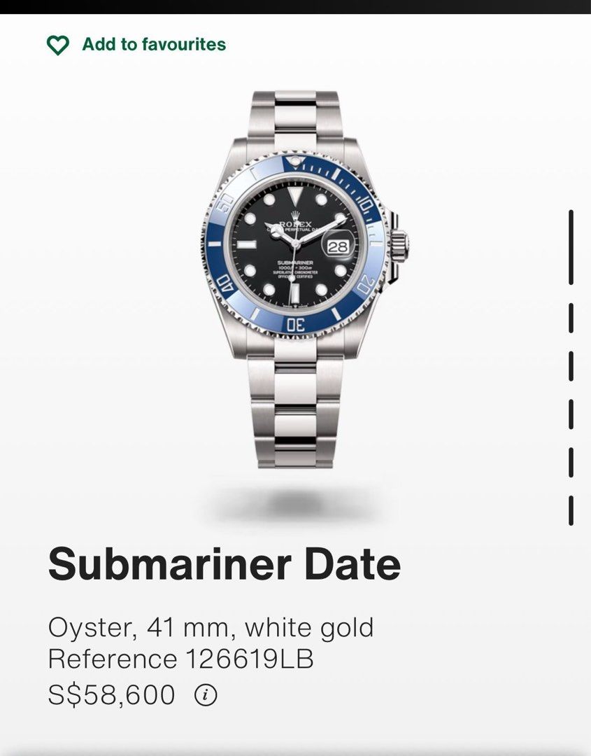 White gold rolex submariner store