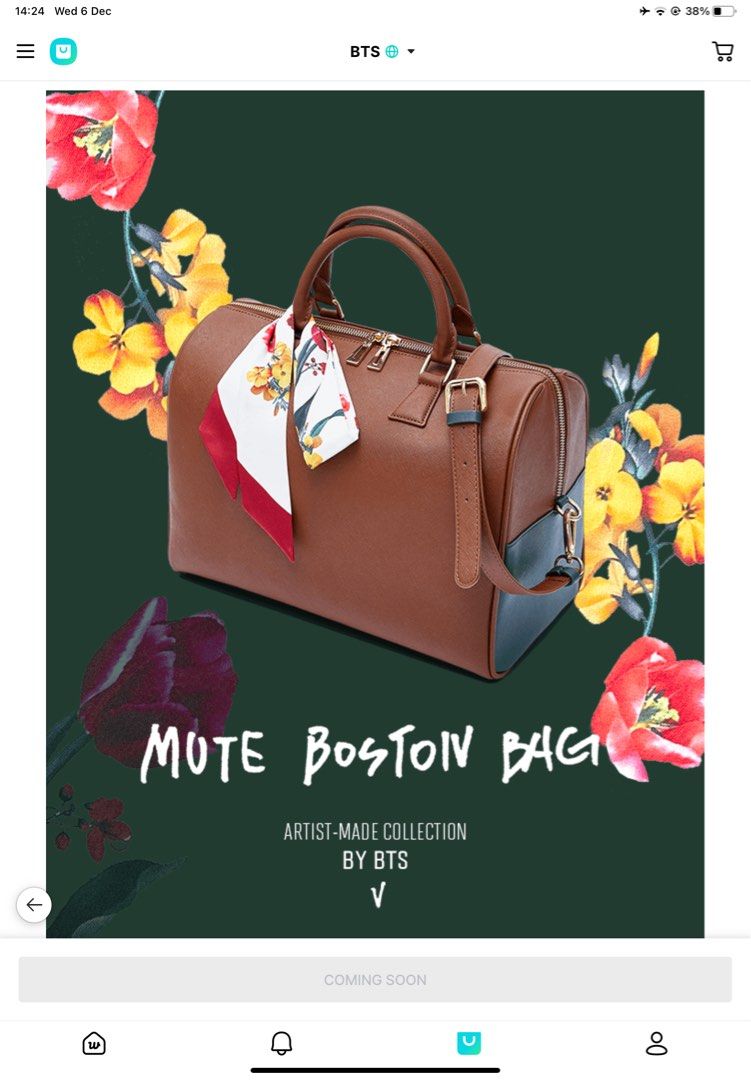 BTS TAEHYUNG Mute Boston Bag Inspired Bags, Luxury, Bags & Wallets on  Carousell